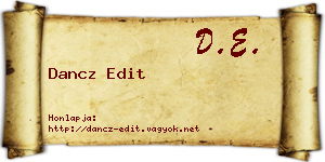 Dancz Edit névjegykártya